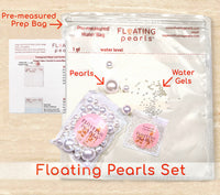 75 Floating Gold Pearls - Fills 1 Gallon of the Transparent Water Gels for the Floating Effect- With Exclusive Measured Prep Bags - Option: 3 Submersible Fairy Lights Strings