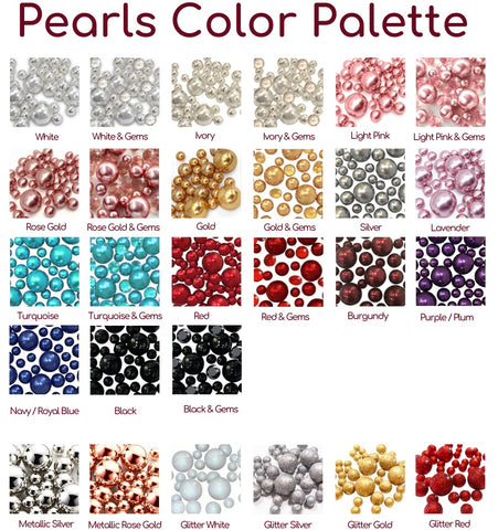Up To 75pc Floating Custom/Sample Pack - Choose your Colors of Pearls, Gems, and Sizes - Fills 4 Med. Size Vases - Include Floating Transparent Gels Kit with Measured Prep Bag
